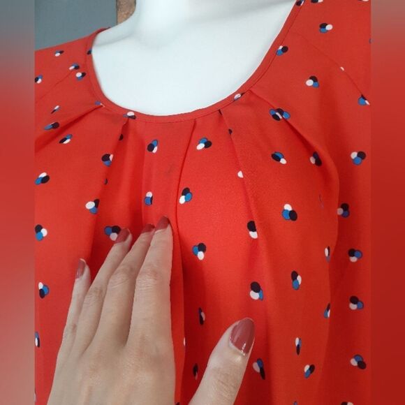 Sienna Sky Red Polka Dot Women's Blouse - Picture 6 of 11